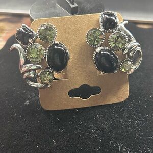 Vintage Selro Silver and Black Earrings